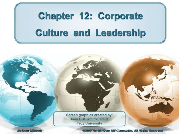 Chapter 12: Corporate Culture and Leadership