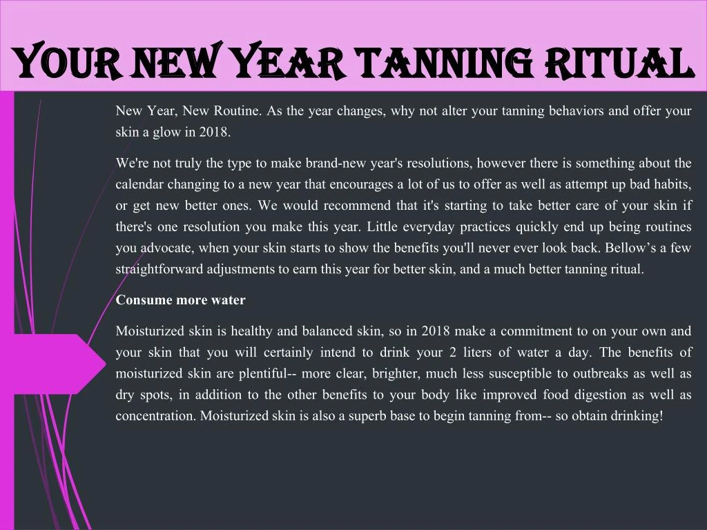your new year tanning ritual
