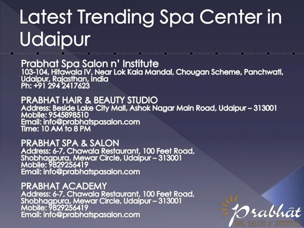 Latest Trending Spa Center in Udaipur