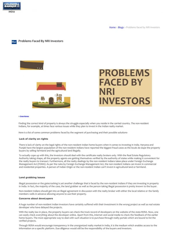 Problems Faced By NRI Investors