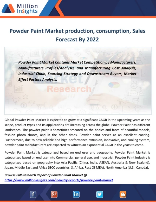 Powder Paint Market Product Category, Distributors, Size Estimation By 2022