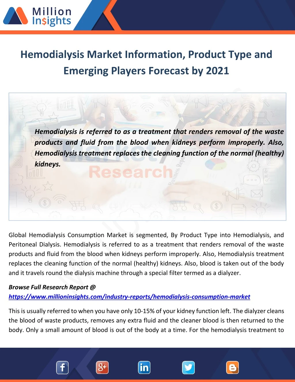 hemodialysis market information product type