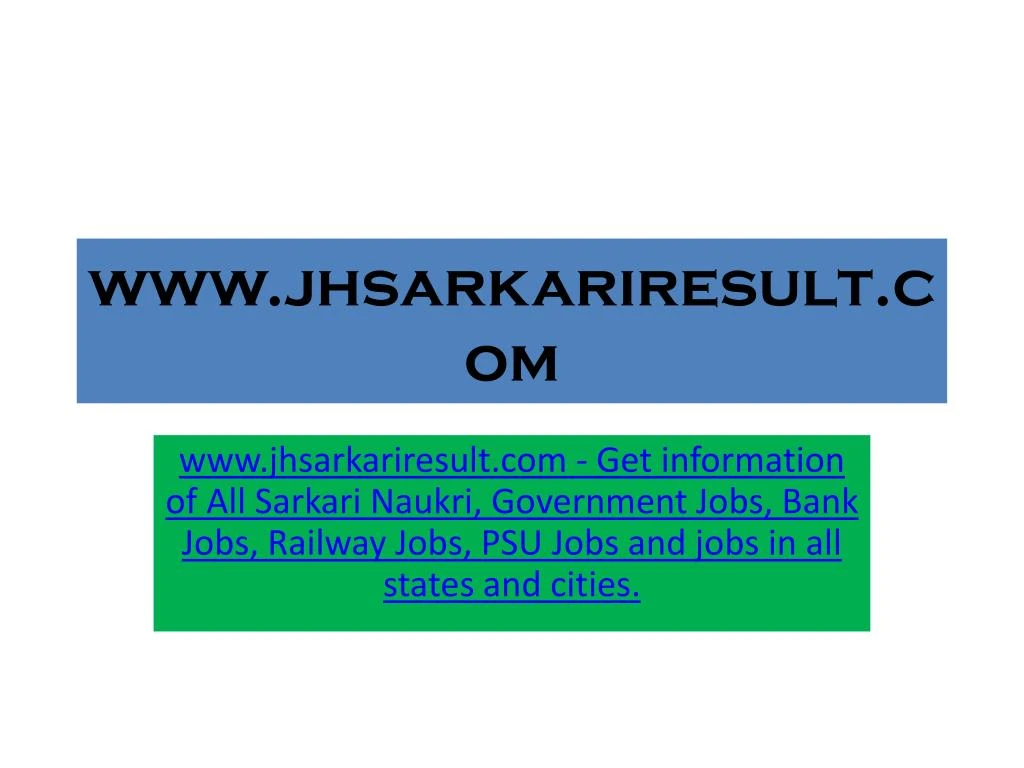 www jhsarkariresult com