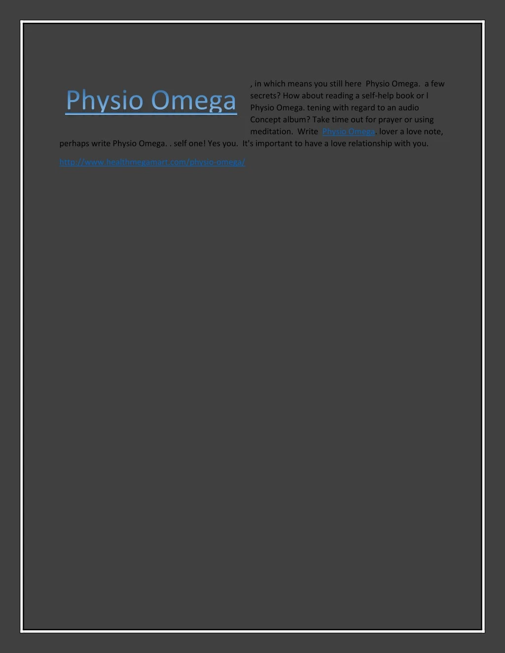 in which means you still here physio omega