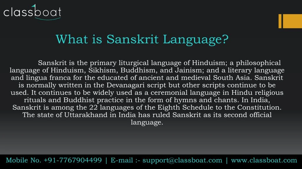 what is sanskrit language