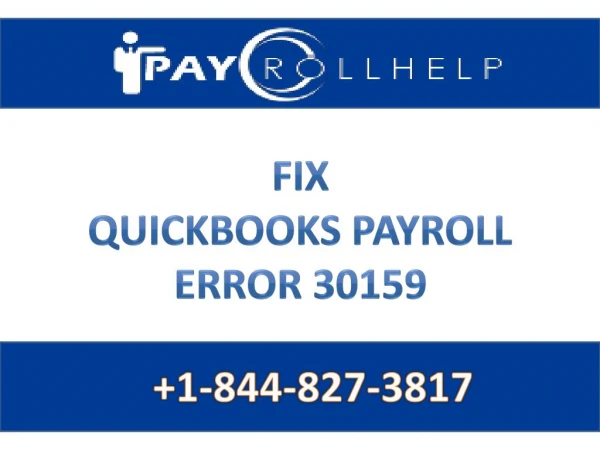 FIX QUICKBOOKS PAYROLL ERROR 30159