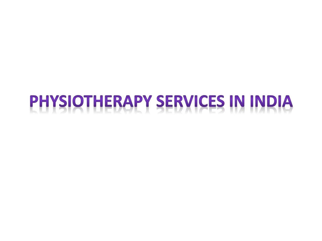 physiotherapy services in india