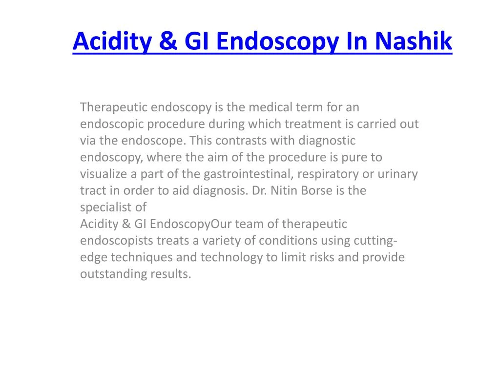 acidity gi endoscopy in nashik