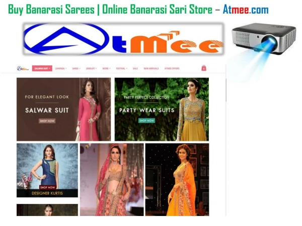 Buy Designer Banarasi Saree Online Shopping ! Atmee.com