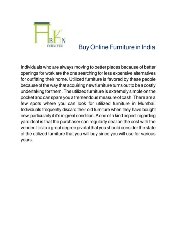 Buy Online Furniture in India
