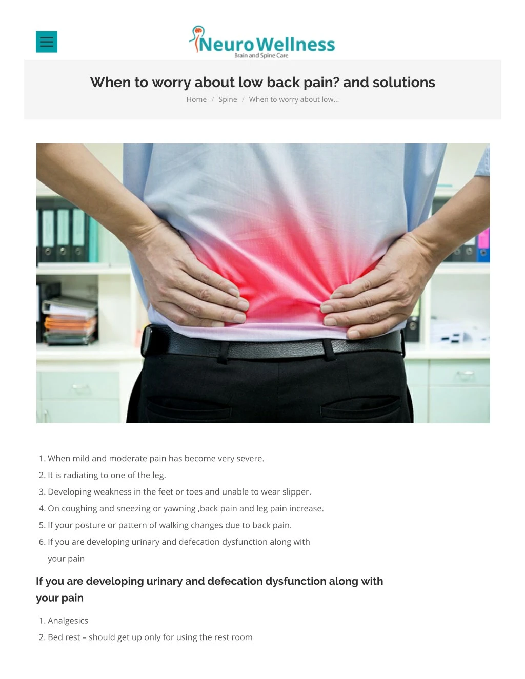 when to worry about low back pain and solutions