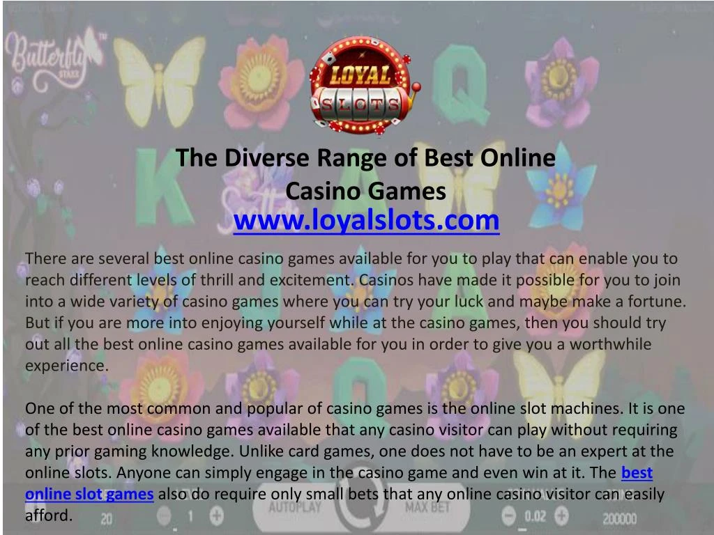 the diverse range of best online casino games