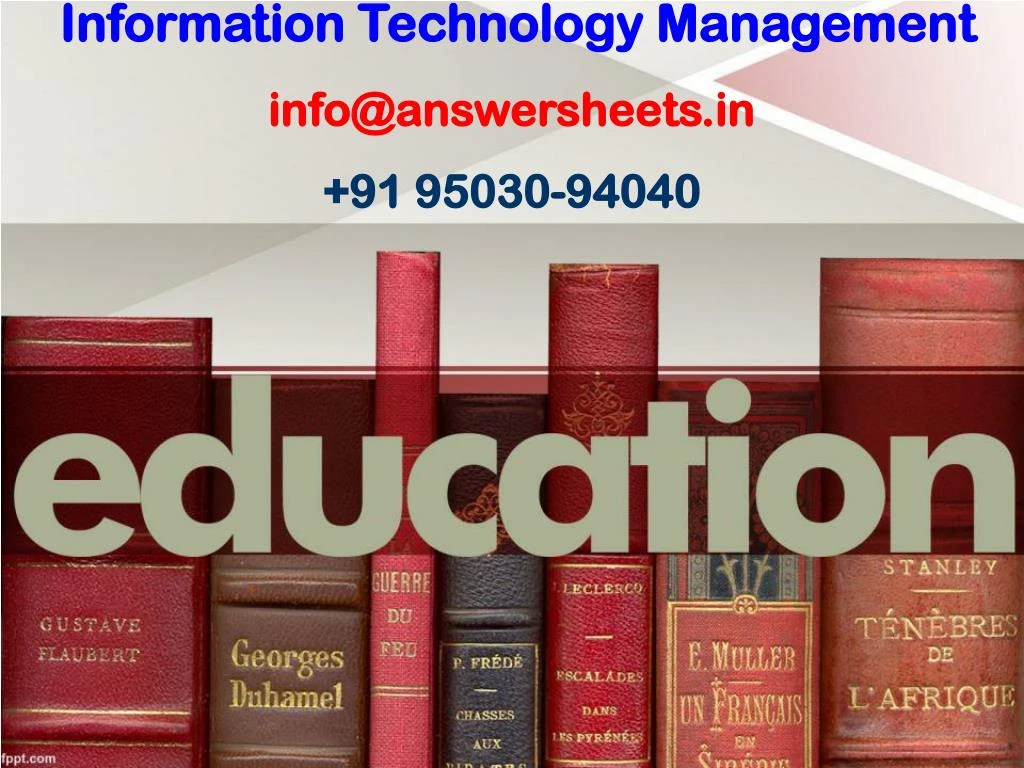 information technology management info@answersheets in 91 95030 94040