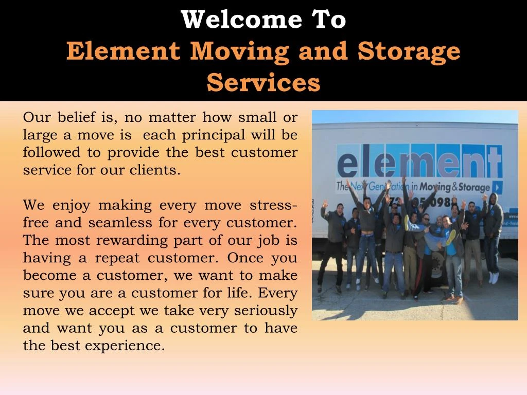 welcome to element moving and storage services