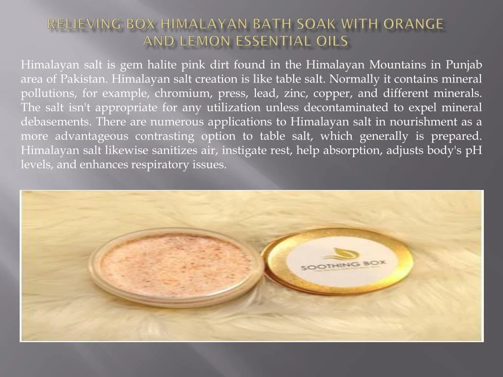 relieving box himalayan bath soak with orange and lemon essential oils
