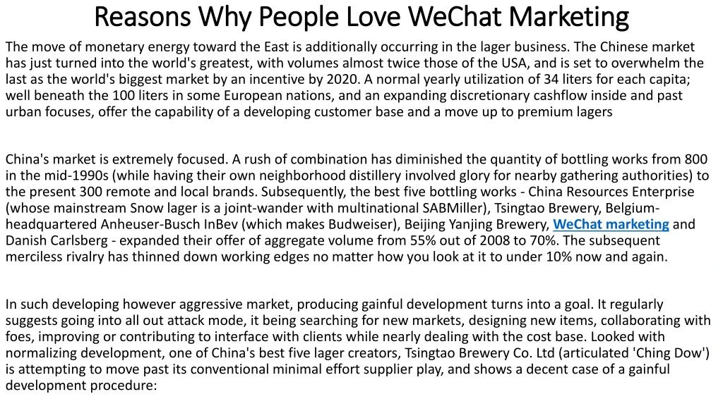 reasons why people love wechat marketing
