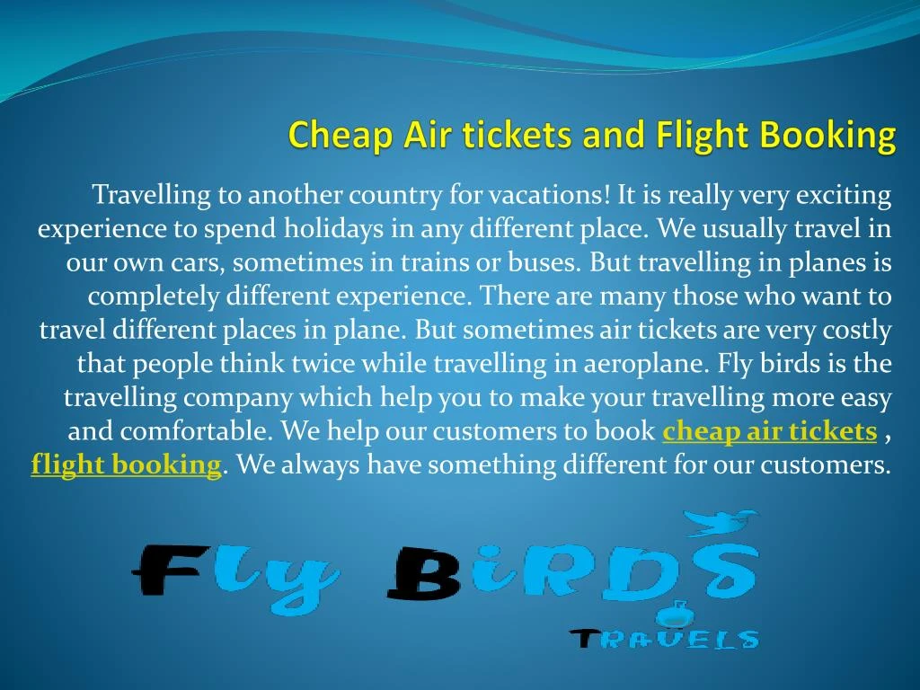cheap air tickets and flight booking