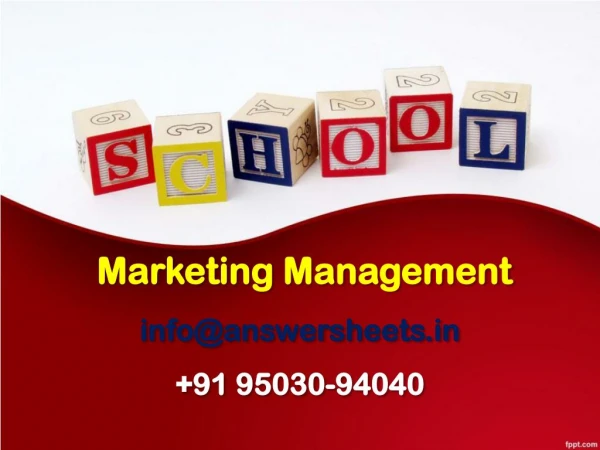 marketing management info@answersheets in 91 95030 94040