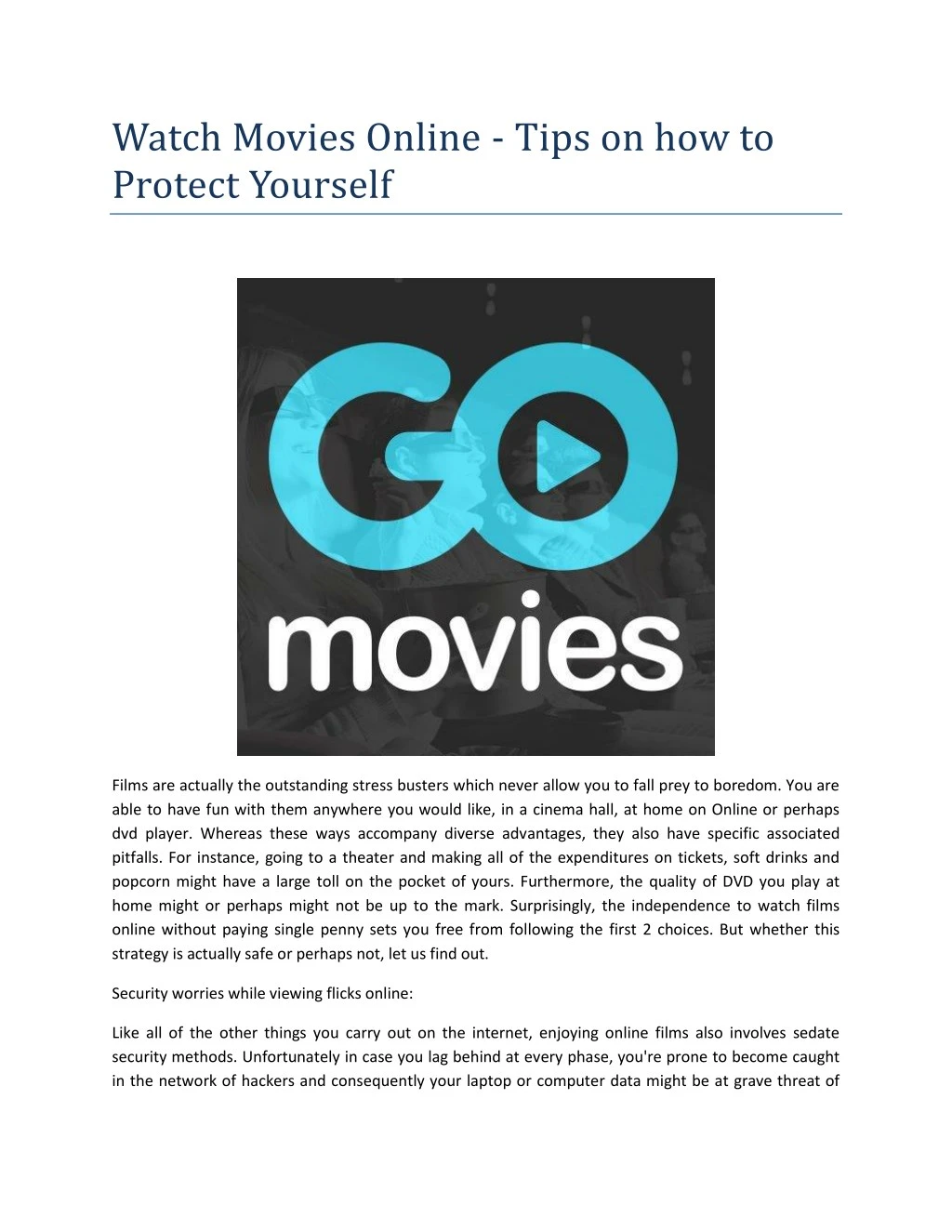 watch movies online tips on how to protect