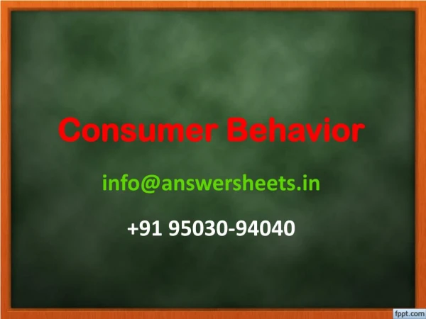 consumer behavior info@answersheets in 91 95030 94040