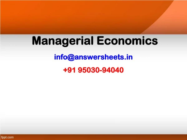 managerial economics info@answersheets in 91 95030 94040