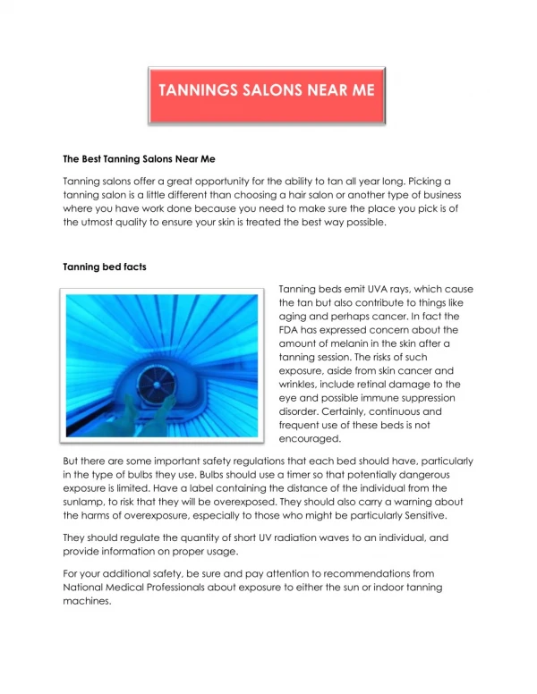 Find Tanning Salons Near Me