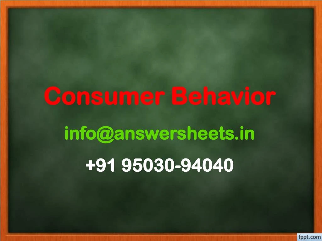 consumer behavior info@answersheets in 91 95030 94040