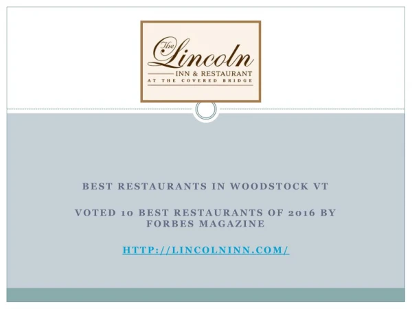 Best Restaurants In Woodstock VT