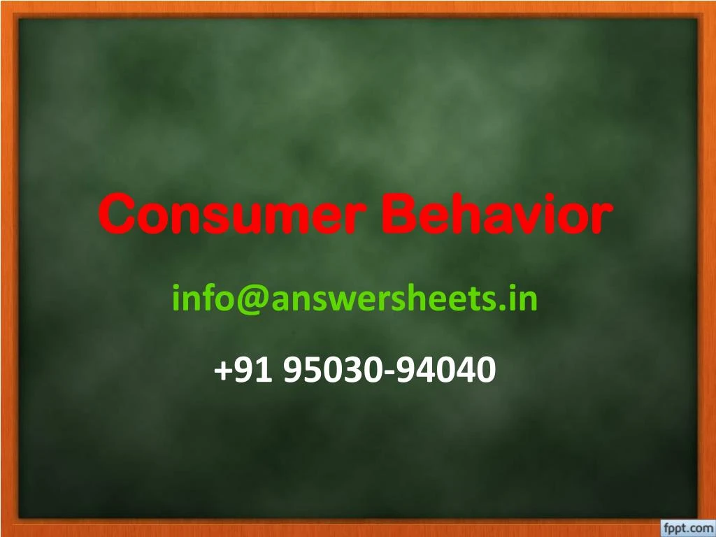 consumer behavior info@answersheets in 91 95030 94040