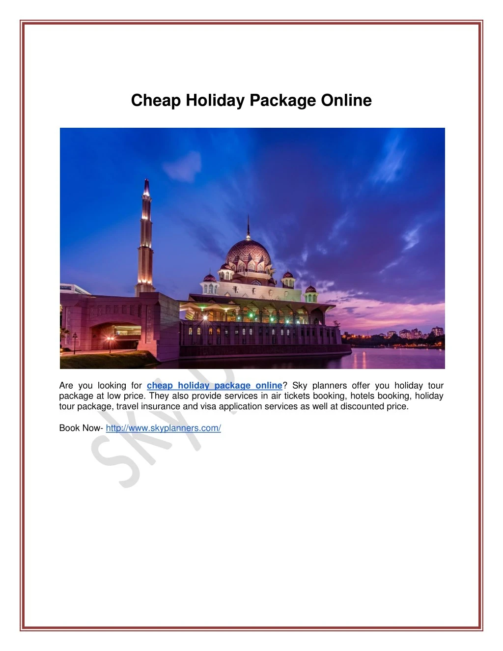 cheap holiday package online