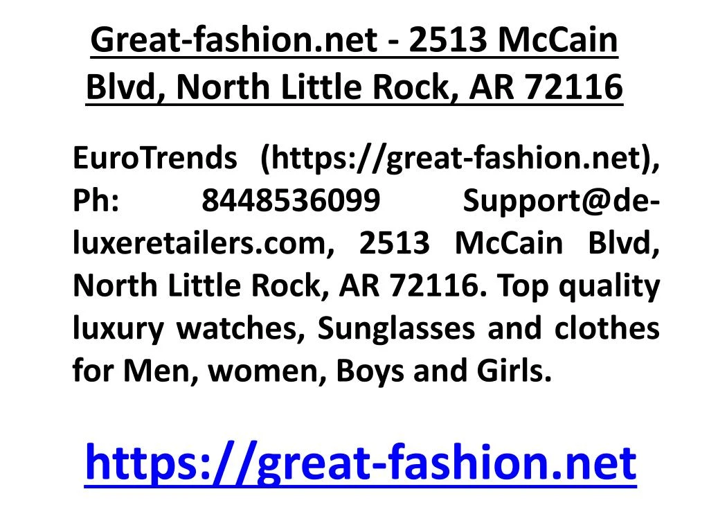great fashion net 2513 mccain blvd north little rock ar 72116