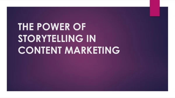 Power of Story telling in content marketing