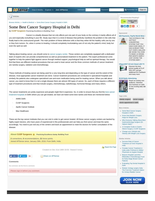 Some Best Cancer Surgery Hospital in Delhi | CUSPsurgeons