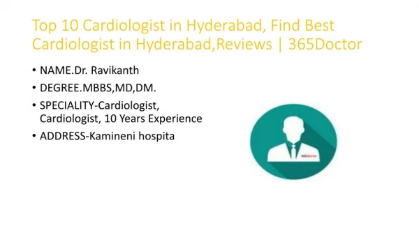 Top 10 Cardiologist in Hyderabad, Find Best Cardiologist in Hyderabad,Reviews | 365Doctor