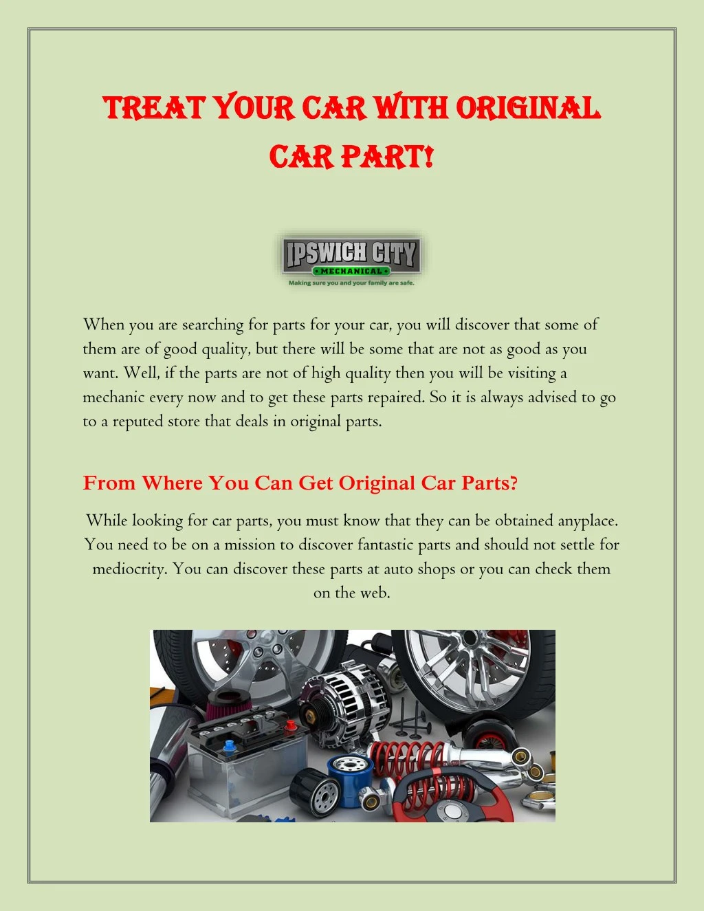 treat your car with original treat your car with