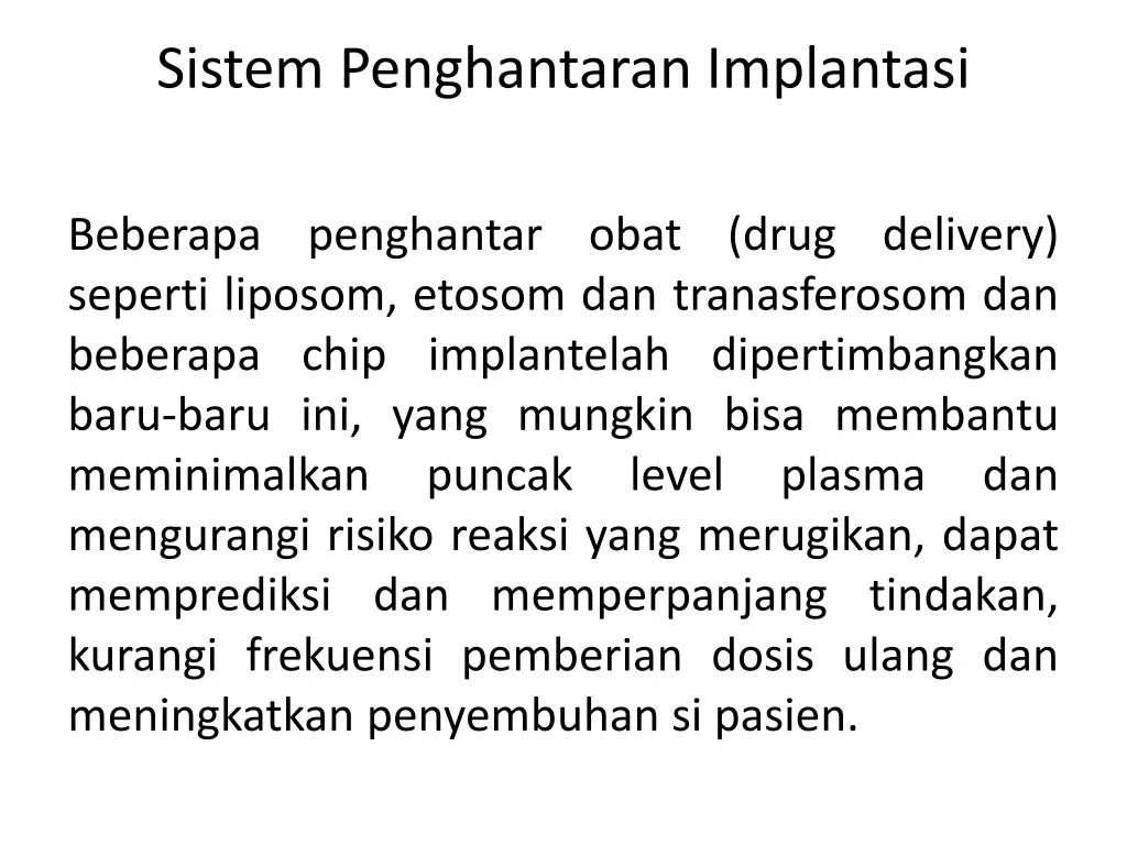 sistem penghantaran implantasi