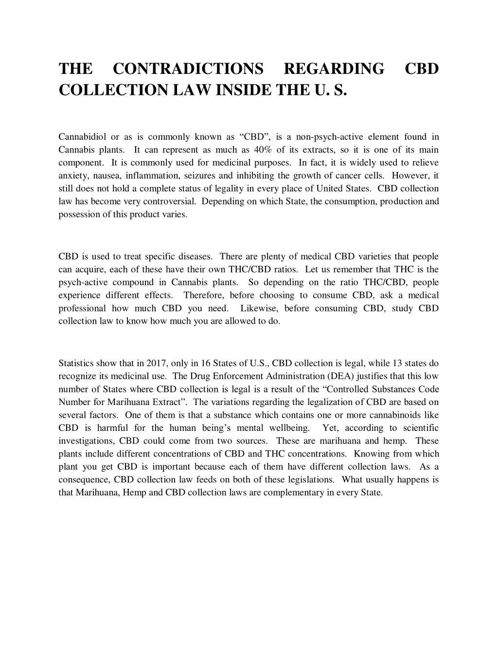 the collection law inside the u s