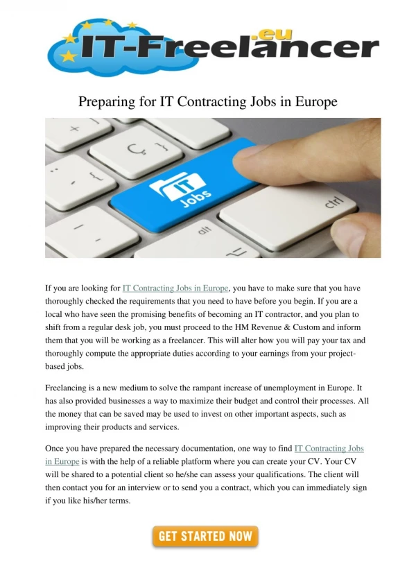 Preparing for IT Contracting Jobs in Europe