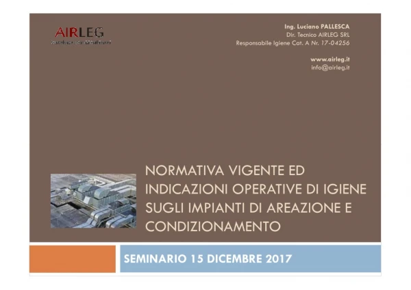 Ing. Pallesca Manutenzione igienica impianti aeraulici 15.12.2017