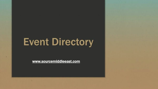 Event Directory