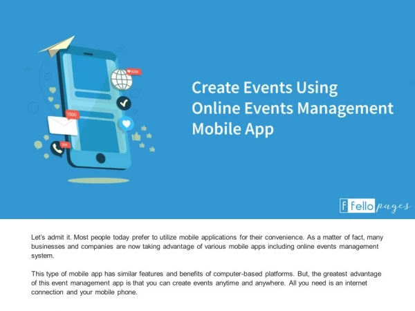 Create Events Using Online Events Management Mobile App