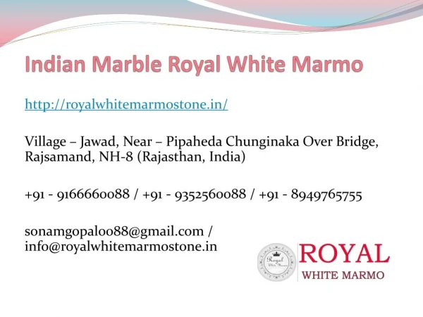 Indian Marble Royal White Marmo