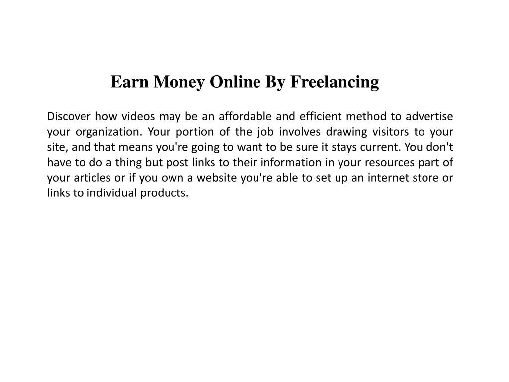 earn money online by freelancing
