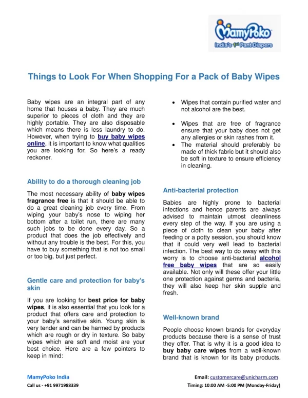 Things to Look For When Shopping For a Pack of Baby Wipes