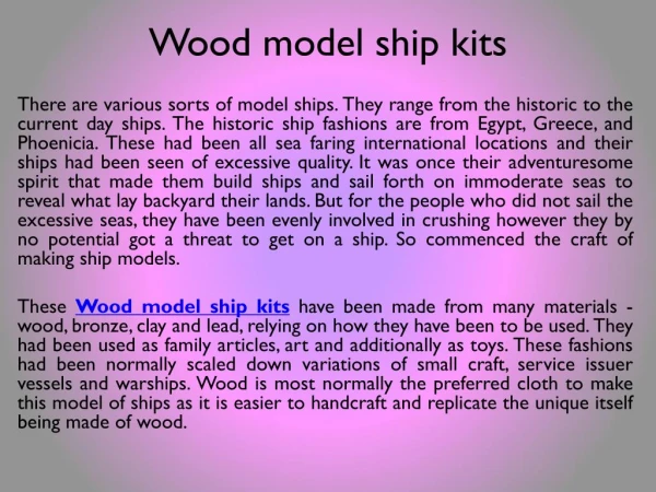 Wood model ship kits