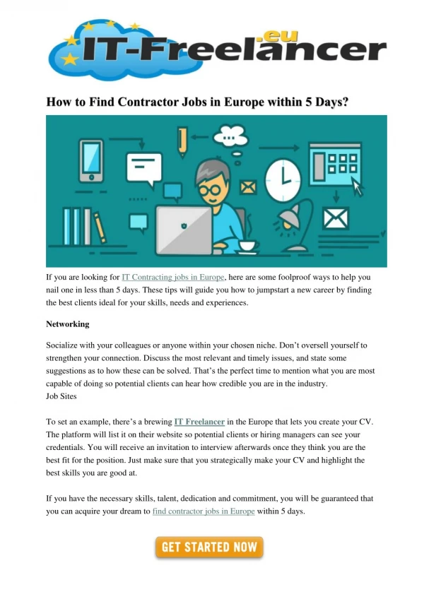 How to Find Contractor Jobs in Europe within 5 Days?