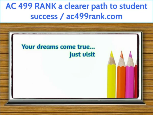 AC 499 RANK a clearer path to student success / ac499rank.com