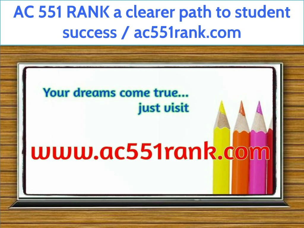 ac 551 rank a clearer path to student success