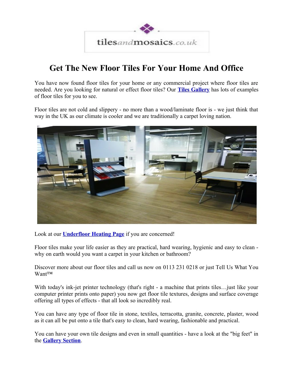 get the new floor tiles for your home and office