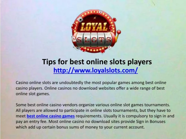 Tips for best online slots players